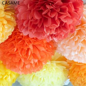 Dekorativa blommor kransar 5 st bröllopsdekoration 15 cm 6 tum vävnad papper pom poms blommor bollar baby shower födelsedagsfest leveranser dekor pompom t230217