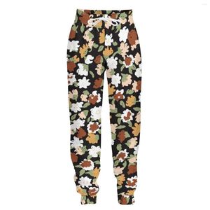 Pantaloni da uomo Jumeast 3D Jogger Pantaloni sportivi casual Baggy For Men Pantaloni da tuta dritti da uomo con motivo a fiori vintage neri