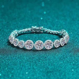 Projektant biżuterii Hotsale Lab stworzył diamentową bransoletkę tenisową S925 Silverd Vvs1 biżuteria prezenty dla kobiet dziewczyn 10cttw kamień Moissanite bransoletki łańcuchowe