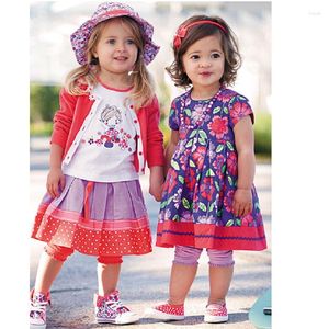 Flicka klänningar 2023 blommor spetsar flickor barn barn kläder rostryck ärmlös aftonklänning sommar bomullskläder barn jumper