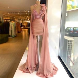 Fancy Short Prom Dress 2023 With Beaded Sexy Chiffon Cocktail Homecoming Dresses With Ribbon Chiffon Women Birthday Evening Party Dress vestido de fiesta de boda