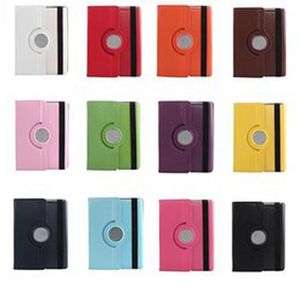 360 Degree Rotating Lichee PU Leather Tablet Stand Case for iPad 10.2 air3 10.5 Mini 6 12345 Air Air2 pro 9.7 11 Colors 10.9 2022