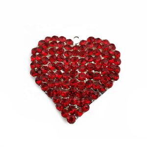 10 teile/los Modeschmuck Strass Liebe Herzform Anhänger Für Halskette Valentinstag Geschenk Luxus Kristall Rote Herzanhänger
