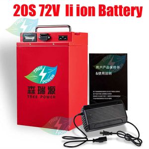 20s 72V 50AH 60AH Lithiumbatterie 60A BMS 72V 50AH 60AH LIPO Li-Ionen-Batterie für Ebike Elektrofahrräder kostenlos 84 V 10A Ladegerät