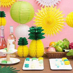 Decorazione per feste SUNBEAUTY Carta ananas gialla 8 pezzi centrotavola casa di compleanno hawaiana sospesa per la spiaggia estiva