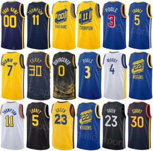 Print Man Woman Basquete Juventude Draymond Green Jersey 23 Donte Divincenzo 0 Patrick Baldwin Jr 7 Jonathan Kuminga 00 Klay Thompson 11 Poole 3 Associação ganhou