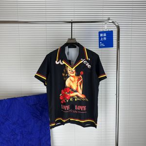 Camisas masculinas de grife verão manga curta camisas casuais polos soltos estilo praia camisetas respiráveis camisetas roupas #01