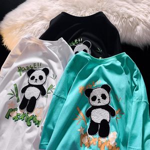 Camisetas para hombres lindas mechones de panda o cuello