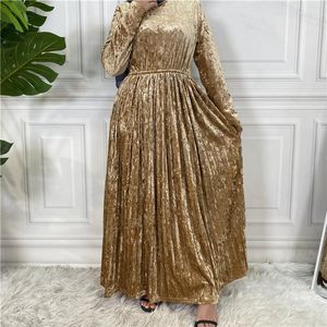 Etniska kläder Ramadan Muslim Hijab Dress for Women Dubai Abaya Turkiet Långärmkläder Party Gowns Kimono Kaftan Femme Islamic Maxi