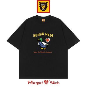 Herr t-shirts människa gjorde japanska trendiga varumärken rolig tryckt kortärmade mäns och kvinnors rena bomull lös lata vind mode all-match halvärmare
