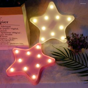 Nattlampor LED -lampa Skal Starfish Creative Decorative Table Plastic Small Light Christmas Factory Partihandel