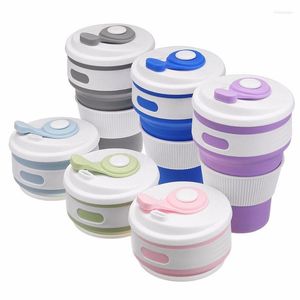 Cups Saucers 350ml Coffee Cup Folding Silicone Water BPA FREE Portable Drinking Collapsible Multi-function Travel