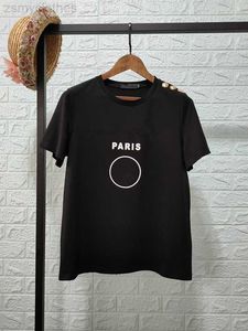 Herren-T-Shirts, Designer-Damen-T-Shirt, modisches Oberteil, Herren-Münzen-Buchstabendruck mit Knöpfen, Damen-T-Shirt, weiße Baumwolle, kurze Ärmel, Sommer für Liebhaber von Streetwear