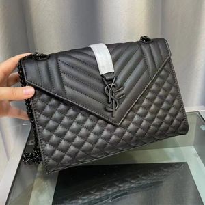 Bolsas de ombro femininas de couro de designers clássicas crossbody bolsas de luxo bolsas de embreagem bolsa de marca feminina carteira com aba dourada prata preta bolsa de corrente