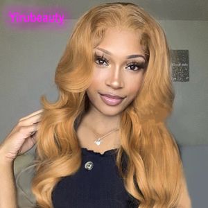 10-32 polegadas 150% 180% 210% Densidade 13x4 Cabelo da onda da peruca frontal de renda o onda peruana Virgem Virgin 27# Color YirUBeauty Products