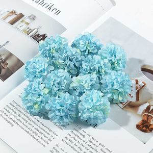 Decorative Flowers Wreaths 10pcs 4cm Candy Ball Silk Hydrangea Artificial Flowe Heads For Home Wedding Decoration Christmas DIY Wreath Craft Fake Flowers T230217