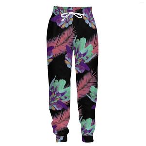 Men's Pants Jumeast Jogger Casual Sweatpants Baggy For Men Black Background Pink Feather Mens Straight Tracksuit Unisex Trousers