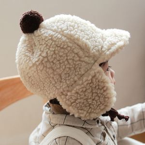 Berretti Cappelli 2023 Accessori per cose per bambini Ragazze Ragazzi Orecchie calde Inverno Morbido Beanie Cappello Orecchio Berretto di peluche Fuzzy Puntelli solidi 230220