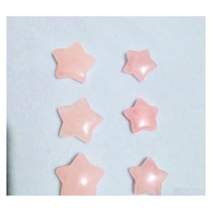 Pedras 25mm 30mm Rose Quartz Star Craft Ornamentos naturais Nasked Stones Hearts Decora￧￣o Hand Handdine pe￧as Diy Colar Luckyhat Dro dhdxw