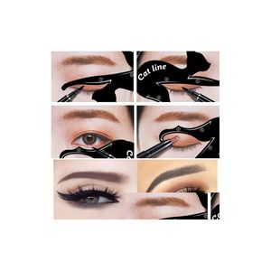 Eyebrow Tools Stencils Easy Eye Shadow Eyeliner Make Up Cat Stencil Kit Makeup Card Template Drop Delivery Health Beauty Accessorie Dhtyi