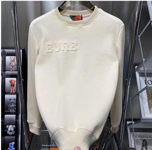 Burbe Mens Sweater Designer Hoodie Bby Letters 3D тисненой футболка с длинным рукавом хлопчатобу