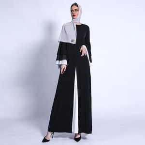 Etnische kleding mode moslimvrouwen gewaad Dubai Turkse trendy flare mouw lengte thobe crew nek vrouwelijke nachtjurk avondjurk
