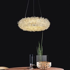 American Natural Crystal Pendant Lamps Modern Luxury Pendant Chandelier Lights Fixture European Round Hanging Lamp Bedroom Living Matsal Droplight Lustres