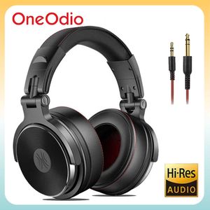 Fones de ouvido de estúdio com fio Oneodio Pro 50 estéreo profissional para DJ com microfone sobre fone de ouvido para monitor de ouvido Fones de ouvido para graves