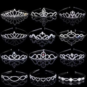 Tiaras Kinder Mädchen Kristall Tiaras und Krone Stirnbänder Braut Ball Prinzessin Krone Hochzeit Party Zubehör Haarschmuck Z0220