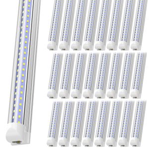 8 foot T8 LED Tube Light V Shape Integrated LED 4ft 5ft 6ft 8ft shop light Fixture Cold White 6500K LED Double Sides Tube AC85-265V garage warehouse workshop lighting