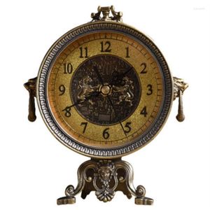 Столы Home Office Makulum Staw Alarm Targe Retro Desktop Metal Clock Clock Antique Decoration Mabrishing LY457