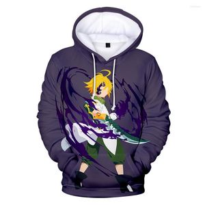 Felpe con cappuccio da uomo 2023 carino Cosplay Meliodas 3D uomini/bambini felpe comode Harajuku pullover di alta qualità abbigliamento per bambini