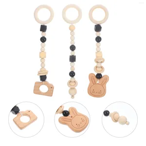 Pendant Necklaces Toys Hanging Born Baby Gym Rack Fitness Toy Room Plaything Sensory Kids Wooden Teething Wood Animal Decoration Play