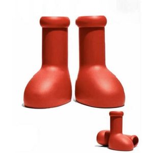 2023 MSCHF Astro Boy Men Women Rain Boots Designers Big Red Boot Bottom Bottom Non Slip Rubber Rubber Platform