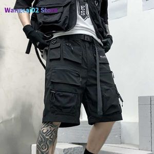 Men's Shorts Men's Shorts Tactical Cargo With Belt Mens Harajuku Casual Techwear Streetwear Clothing Man Hip Hop Short Pants Bermuda Homme 022023H