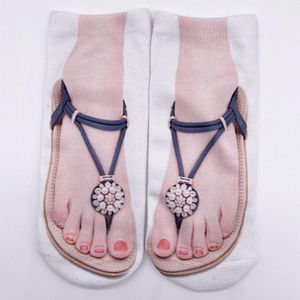 Women Socks For Men 9-12 3D Pattern Sandals Print Running Personality Low Ankle Comfy Cotton