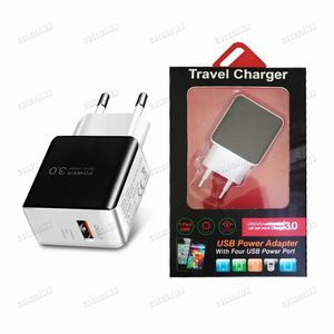 QC 3.0 Fast Wall Charger USB Quick Chargers US EU Plug -adapter f￶r iPhone 11 12 13 14 Pro Samsung S10 S9 Xiaomi Power Plug