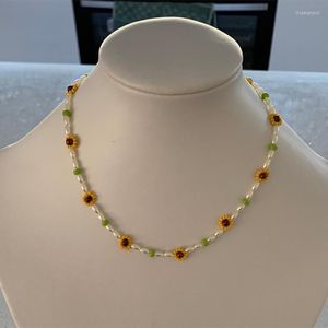 Choker Chokers moda kobiety bohemian słonecznika abs