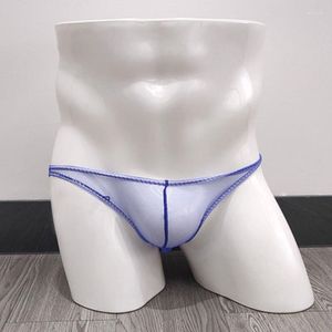 Underpants Sexy Mens Triangular Underwear Low Rise Man Sex Lingerie Trunk Transparent Mesh See Through Erotic Briefs