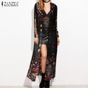 Women's Blouses & Shirts Plus Size Tunic Summer Blouse 2023 Stylish Printed Cover Up Long Sleeve Kimono Female Floral Beach Cardigans