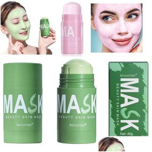 Andra hudv￥rdsverktyg Gr￶nt te rosrensande solid mask Purifying Clay Stick Masker Oljekontroll Antiacne Aubergine Face Drop Deliver DHBCC