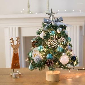 Noel Süslemeleri Masaüstü Mini Ağaç Seti 45cm Işıklarla Merry Dekorasyon El Pencere Süslemeleri Malzemeleri