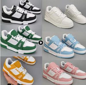2023 Par Sneakers Sneakers Designer Virgil Calfskin Leather Abloh White Green Red and Blue Lettering Covered Platform Low Outdoor Walking