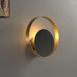 Lampa ścienna nordycka sypialnia osobowość kreatywna nowoczesne minimalistyczne przejście do salonu okrągłe światło