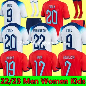 2022 Koszulki piłkarskie Kane Bellingham Kane Bellingham Sterling Grealish Rashford Mount Foden Englands Sancho 23 23 National Football Shirt Women Men Kit Kit Kit