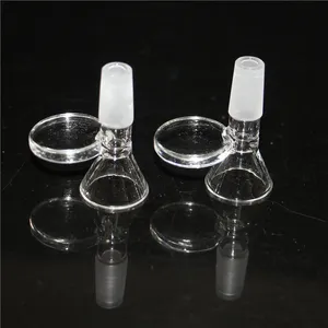 Wasserpfeifen 14mm 18mm männliche Kräuter-Trockenschüssel mit Griff Günstige Rauchglasschüssel Tabak für Wasser Bongs Trichter Rig Rauchwerkzeuge Zubehör