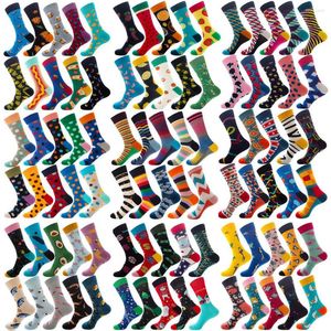 Erkek Çorap 10 Çift Sıradan Erkekler Kadın Moda Tasarımı Renkli Mutlu İş Partisi Elbise Pamuk