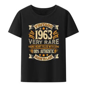 Męskie koszulki Vintage 1963 Bardzo rzadkie autentyczne wykonane do ostatniej koszuli młode serce wypełnione na żywo swobodne tee harajuku streetwearu Z0220