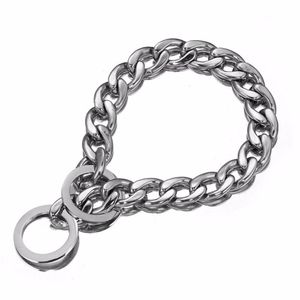 Chains Granny Chic 11/13/15/19mm Wide 12-36inch Silver Gold Color Curb Cuban Rombo Link 316L Stainless Steel Dog Chain Collar JewelryChains