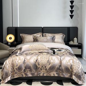 Set di biancheria da letto 1000TC Raso di Cotone Egiziano Morbido Piumino/Doona Set di Copertura Chic di Lusso Damascato 4/6 Pz Super King lenzuolo Federe